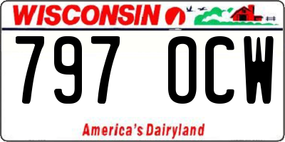WI license plate 797OCW