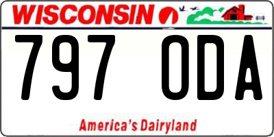 WI license plate 797ODA