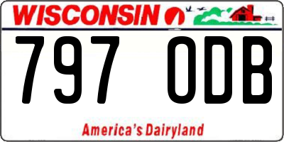 WI license plate 797ODB