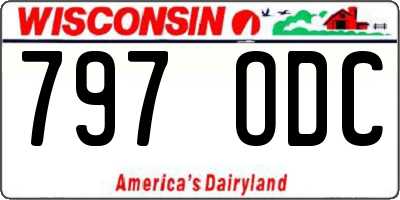 WI license plate 797ODC