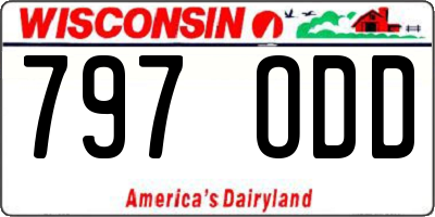 WI license plate 797ODD