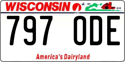 WI license plate 797ODE