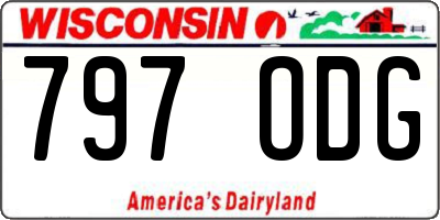 WI license plate 797ODG