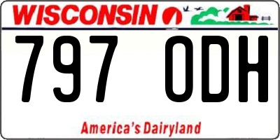 WI license plate 797ODH