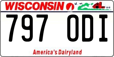 WI license plate 797ODI