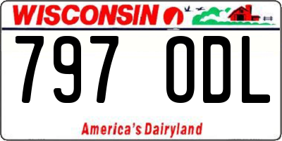 WI license plate 797ODL