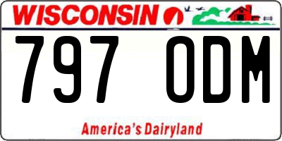 WI license plate 797ODM