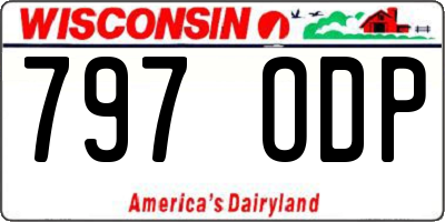 WI license plate 797ODP