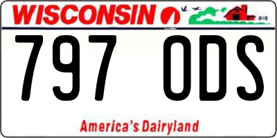 WI license plate 797ODS