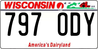 WI license plate 797ODY