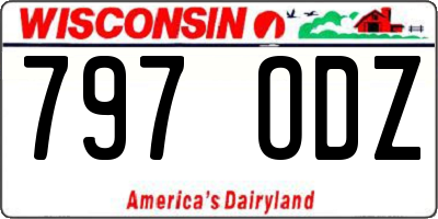 WI license plate 797ODZ
