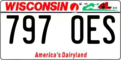 WI license plate 797OES
