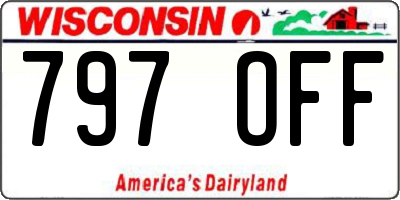 WI license plate 797OFF