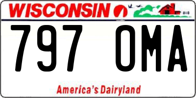 WI license plate 797OMA