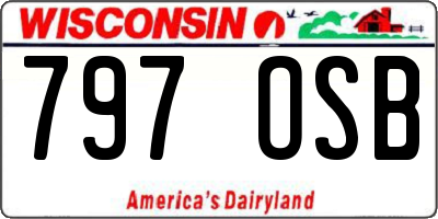 WI license plate 797OSB