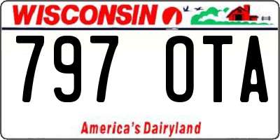 WI license plate 797OTA