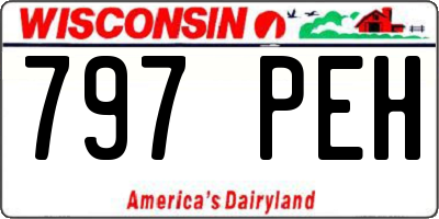 WI license plate 797PEH