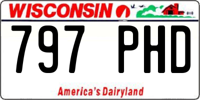 WI license plate 797PHD