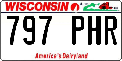 WI license plate 797PHR