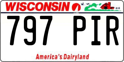 WI license plate 797PIR