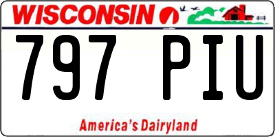 WI license plate 797PIU