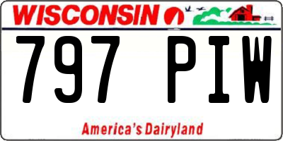 WI license plate 797PIW