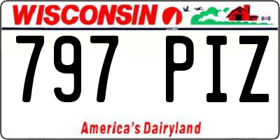WI license plate 797PIZ