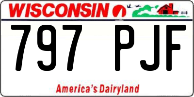 WI license plate 797PJF
