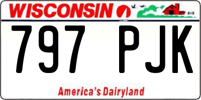WI license plate 797PJK