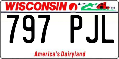 WI license plate 797PJL