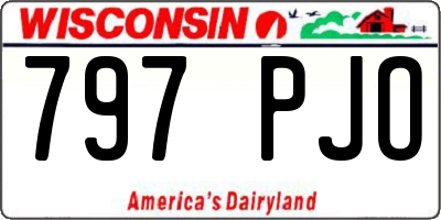 WI license plate 797PJO