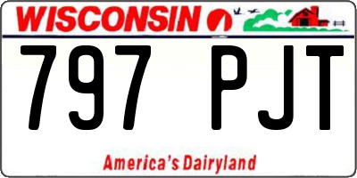 WI license plate 797PJT