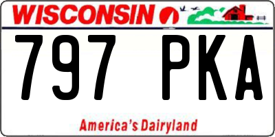WI license plate 797PKA