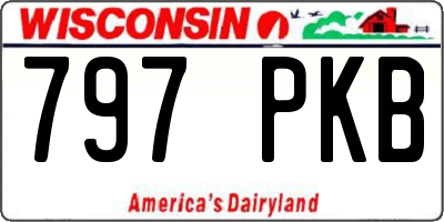 WI license plate 797PKB