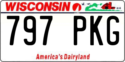 WI license plate 797PKG