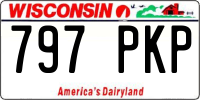 WI license plate 797PKP