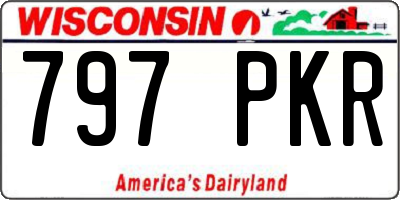 WI license plate 797PKR