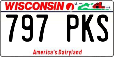 WI license plate 797PKS