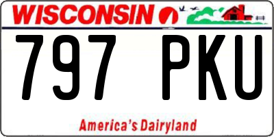 WI license plate 797PKU