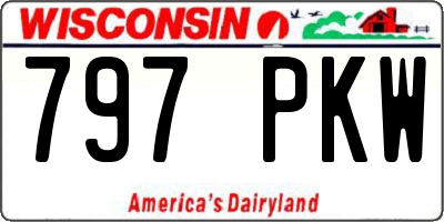 WI license plate 797PKW