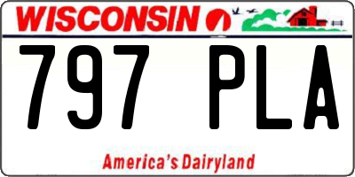 WI license plate 797PLA
