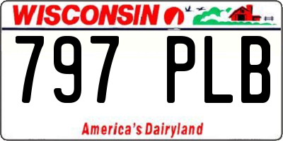 WI license plate 797PLB