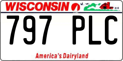 WI license plate 797PLC