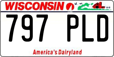WI license plate 797PLD