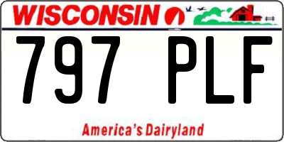 WI license plate 797PLF