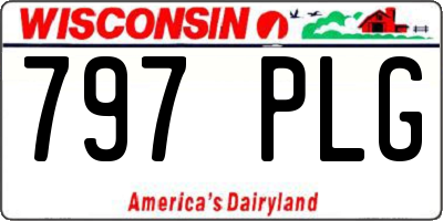 WI license plate 797PLG