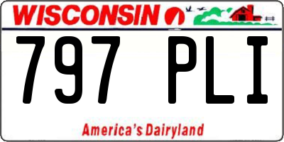 WI license plate 797PLI