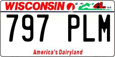 WI license plate 797PLM