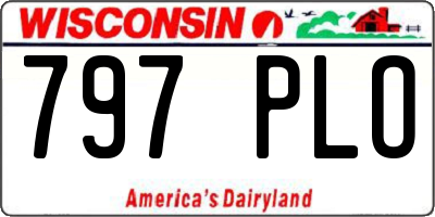WI license plate 797PLO