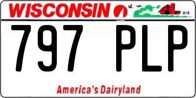 WI license plate 797PLP